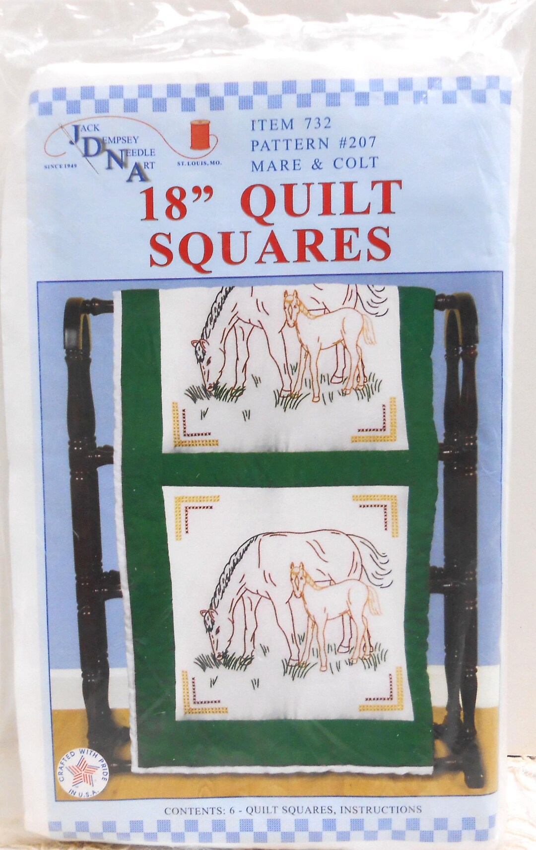 Quilt Pattern Colt MARE & COLT Quilt Blocks Six 18 Quilt Squares New Old Stock - Etsy