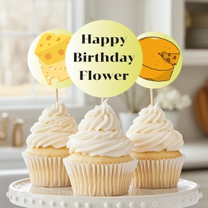 Cupcake Topper Happy Birthday | Birthday Theme | Customizable Cupcake Topper | Birthday Party Decor | Birthday Decor | Canva Template
