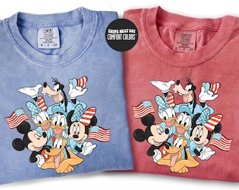 USA 250 Shirt Retro Mickey And Friends Disney Comfort Colors® Shirt Independence Day Shirt Disney 4th Of July Tee America 250th Anniversary