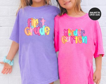 Back To School Shirt Neon School Shirt For Kids All Grades Kids First Day Of School Shirt Teachers Shirt Groovy School Comfort Colors® Shirt