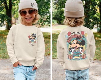 Camiseta "Es mi cumpleaños", sudadera personalizada de cumpleaños de Disney, camiseta para fiesta de cumpleaños de Disney, suéter de Mickey, camiseta para niño o niña que cumple años, camiseta para bebé