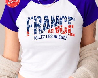 France Baby Tee Soccer France Jersey Football Tank Cropped Top Gift France Team Shirt France T shirt Womens Crop Tee Soccer Team Tank Top