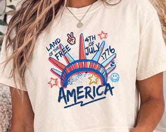 USA 250 Comfort Colors® Boxy Tee Statue of Liberty Shirt USA 250 Vintage America Baby Tee 4th of July Shirt Retro Patriotic Womens Crop Top