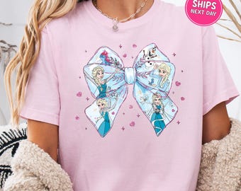 Disney Frozen Shirt Elsa Princess Shirt Comfort Colors Coquette Disney Girls Frozen Elsa Tee Retro Disney Vacation Matching Trip Disneyland