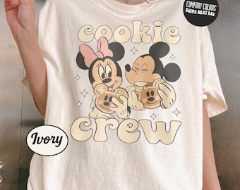 Retro Minnie and Mickey Shirt Comfort Colors Disney Cookie Crew Shirt Funny Disney Vacation Shirt Magical Castle Disney Matching Shirt Kids