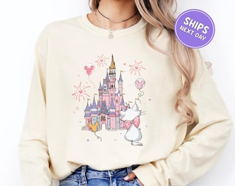 Disney Castle Long Sleeve Coquette Disneyland Long Sleeve Magical Kingdom Comfort Colors Disney 2026  Disney Vacation Matching Family Tee