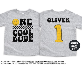 Camiseta de cumpleaños personalizada para niño, sudadera de cumpleaños de un tipo genial, camiseta de cumpleaños para niño, atuendo retro a cuadros para fiesta de cumpleaños, regalo de cumpleaños