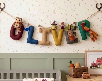 Personalized Felt Name Garland, Wizard School Name Banner, Magical Nursery Decor, Custom Felt Name Sign, Wizard Baby Room Decor