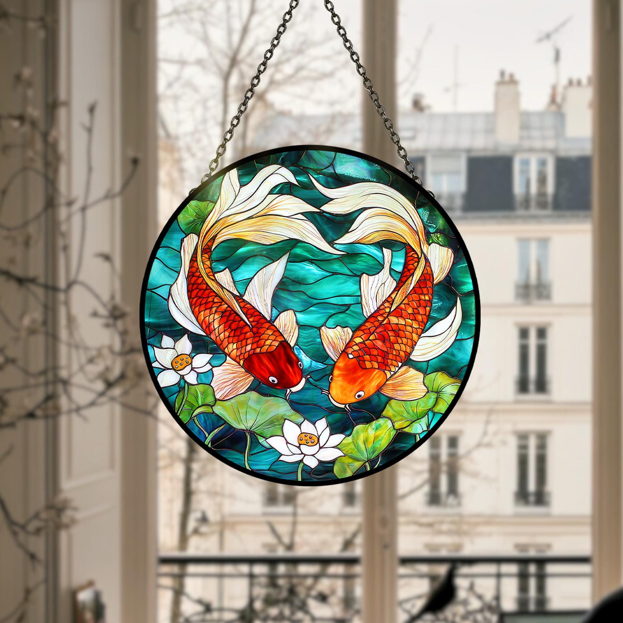 節句飾り　サンキャッチャー ステンドグラス パネル　オーナメント　こどもの日　鯉 節句飾り サンキャッチャー ステンドグラス パネル オーナメント