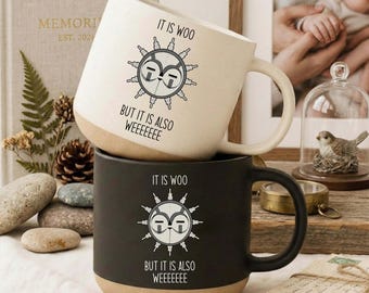 Taza de café Esquie Woo, Expedición Clair Obscur 33, regalo divertido para amantes del café, decoración de cocina original, regalo de cumpleaños único, artículos para beber