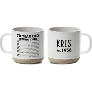70 Year Old Texting Code Personalized Name Texting Code Gift For 70 Year Old Mug