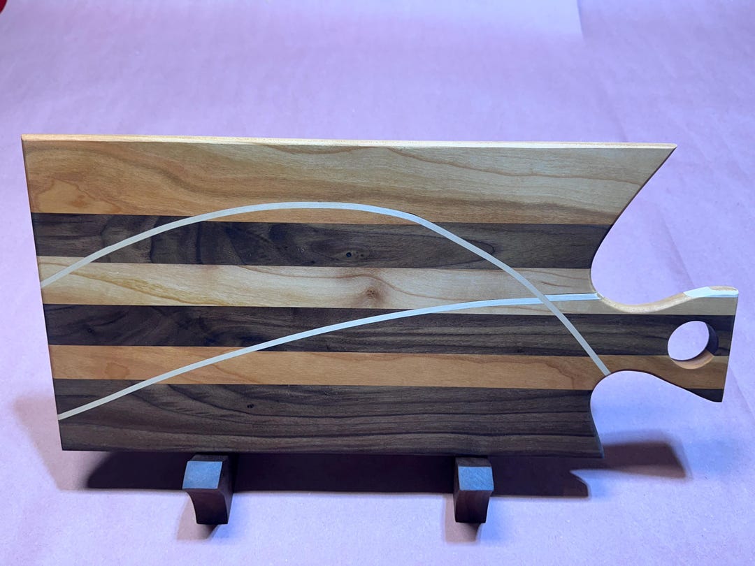 Artisan Wooden Woven Charcuterie Board Striped Design - Etsy