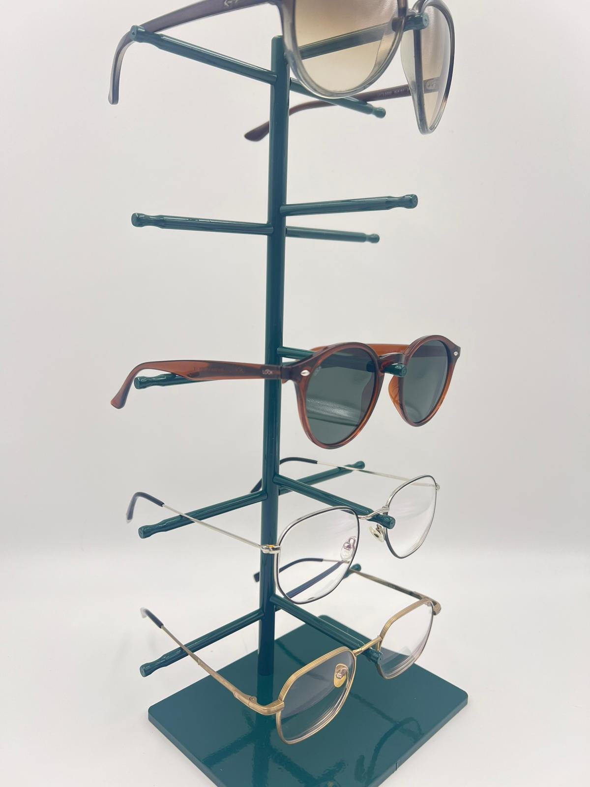 Metal 5-Area Eyeglasses Stand Organizer Desktop Glasses Holder Sunglasses Display Rack Modern Handmade Eyewear Stand