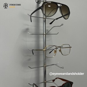 Väggmonterad metallglasögonorganisatör med 7 delar | Glasögondisplayställ för hem och optiker