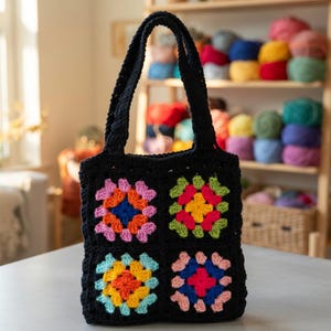 Mormors ruta tygväska virkmönster PDF, klassisk lapptäcksväska