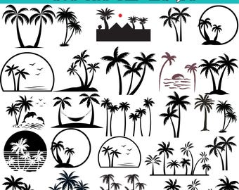 Palm Tree SVG Bundle: Beach & Sun Clipart (Instant Download)
