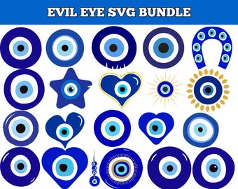 Evil Eye SVG Bundle: Ojo Turco, Hamsa Clipart (Digital Download)