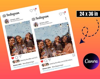 Instagram Frame Canva Template, Wedding Photo Booth Prop (Digital Download)