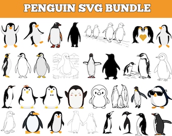 Penguin SVG Bundle: Christmas & Winter Cut Files (Digital Download