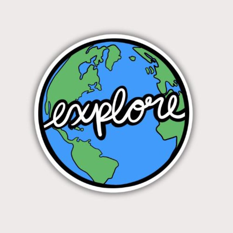 Explore World Sticker Gift for Traveler Gift for Explorer Sticker Gift ...