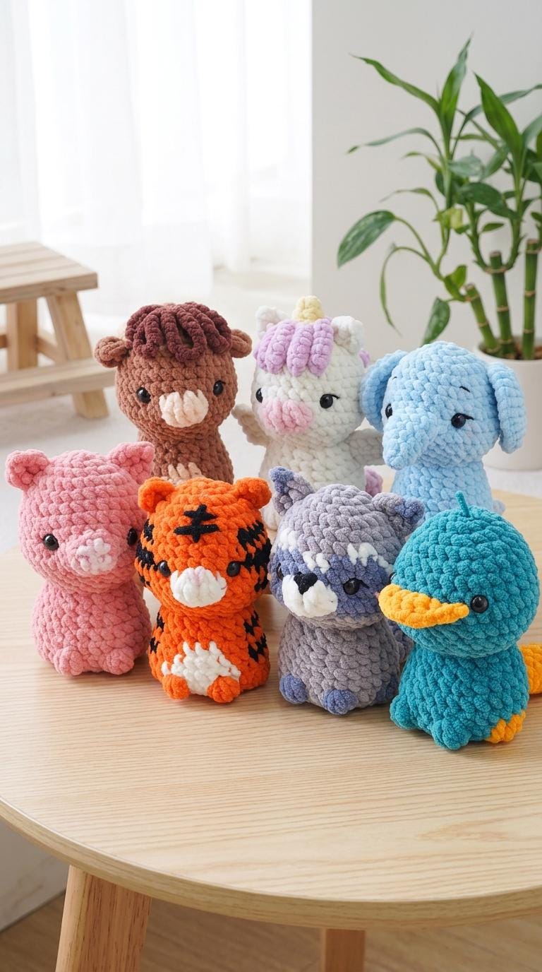 Amigurumi Animal Crochet Pattern Bundle Plush PDF Easy Beginner Cute ...