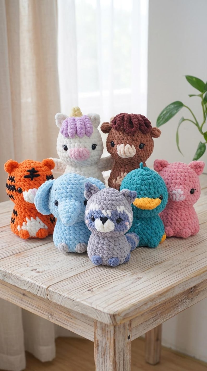 Amigurumi Animal Crochet Pattern Bundle Plush PDF Easy Beginner Cute ...