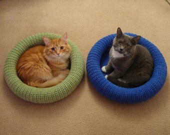 Crochet Cat Bed Pattern PDF, Handmade Pet Bed DIY, Cozy Soft Yarn Basket for Cats, Beginner Friendly Crochet Home Pet Accessory