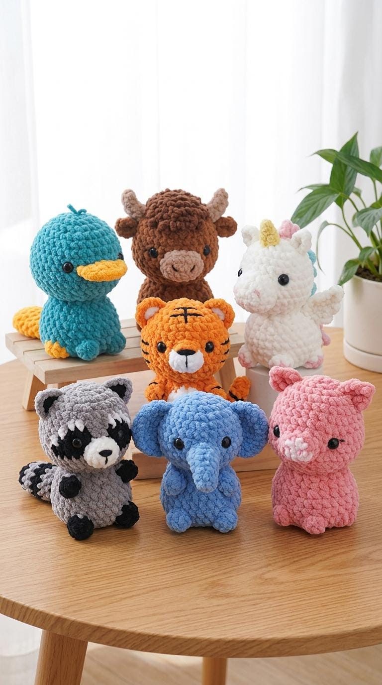 Amigurumi Animal Crochet Pattern Bundle Plush PDF Easy Beginner Cute ...