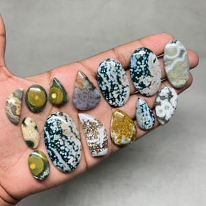 Natural Ocean Jasper Cabochon, Loose Gemstone Cabochon Mix Shape Designer Ocean Jasper Gemstone, For Jewelry Making image 3