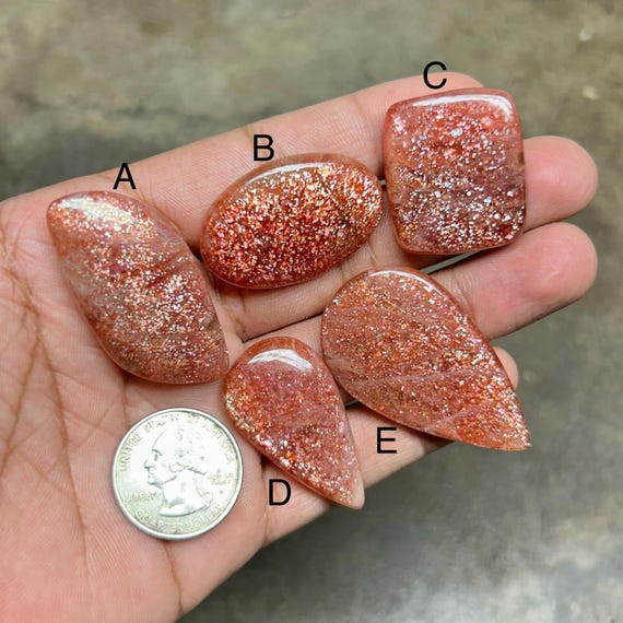 Natural Sunstone Cabochon, Loose Gemstone Sunstone Gemstone, Jewelry Making Stone  And Craft