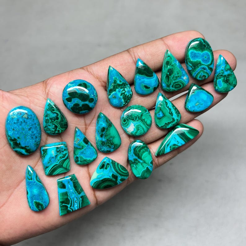 Natural Chrysocolla Malachite Ring Size Gemstone Malachite Chrysocolla Cabochon Best For Ring image 4