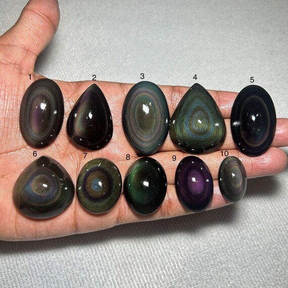 Rainbow Obsidian Top Quality 100% Natural Rainbow Eye Obsidian Cabochon Loose Gemstone For Making Jewelry And Crafts