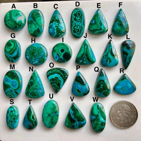 Natural Chrysocolla Malachite Ring Size Gemstone Malachite Chrysocolla Cabochon Best For Ring