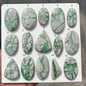 Variscite Stone, Natural Green Variscite Stone Best Quality Variscite Loose Gemstone Spider Web Variscite  For Making Jewelry