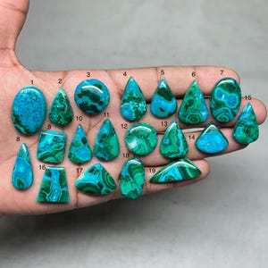 Natural Chrysocolla Malachite Ring Size Gemstone Malachite Chrysocolla Cabochon Best For Ring image 1