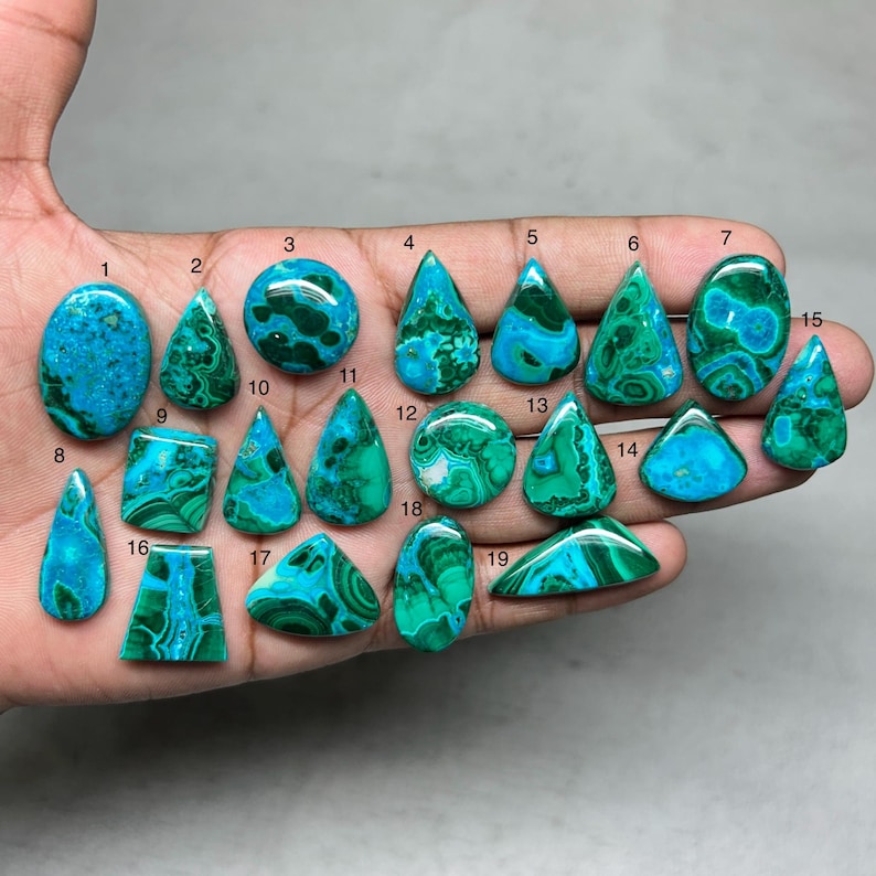 Natural Chrysocolla Malachite Ring Size Gemstone Malachite Chrysocolla Cabochon Best For Ring image 1