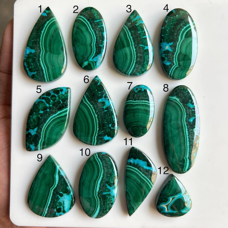 Piedra de crisocola y malaquita | Cristal curativo natural | Gema para calmar el chakra del corazón | Regalo de piedra preciosa en bruto | Cristal azul verdoso para el equilibrio energético imagen 1