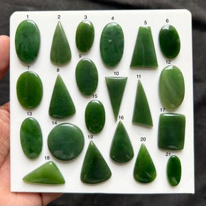 Nephrite Jade Cabochon | Natural Green Jade Gemstone | Loose Cabochon for Jewelry Making | Wire Wrap Pendant Stone Gift