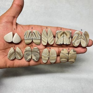 Par de piedras de sílex natural, cabujón, par de piedras de sílex natural, piedra de sílex pulida de diseñador, gema suelta para hacer joyas.