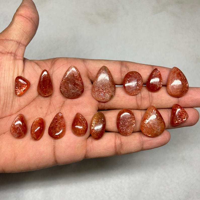 Natural Sunstone Cabochon, Loose Gemstone Sunstone Gemstone, Jewelry Making Stone And Craft image 2
