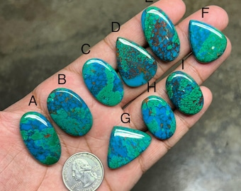 Peruvian Chrysocolla Loose Gemstone A One Quality 100% Natural Peruvian Chrysocolla Cabochon  For Making Jewerly