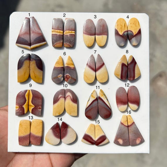 Natural Mookaite Jasper Pair Cabochon – Mookaite Matching Stones – Polished Mookaite Gemstone Pair – Jewelry Making Cabochons