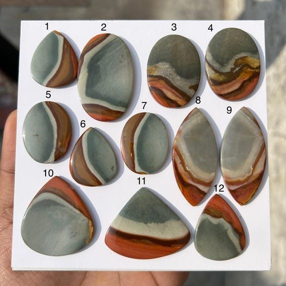 Polychrome Jasper Cabochon Natural Gemstone,  Jasper Stone for Jewelry Making, Ring Pendant Supply
