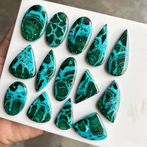 Chrysocolla Malachite Stone | Natural Healing Crystal | Calming Heart Chakra Gem | Raw/Gemstone Gift | Blue Green Crystal for Energy Balance Bild 4