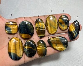 Cabujón de ojo de tigre natural, piedra preciosa suelta, cristal curativo, cabujones de ojo de tigre, piedra preciosa de ojo de tigre dorado de calidad AAA, cristal