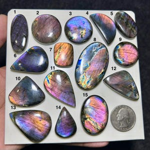Wholesale Labradorite Gemstone Natural Cabochon Loose Stone Multi Flashy Labradorite  For Use Jewelry