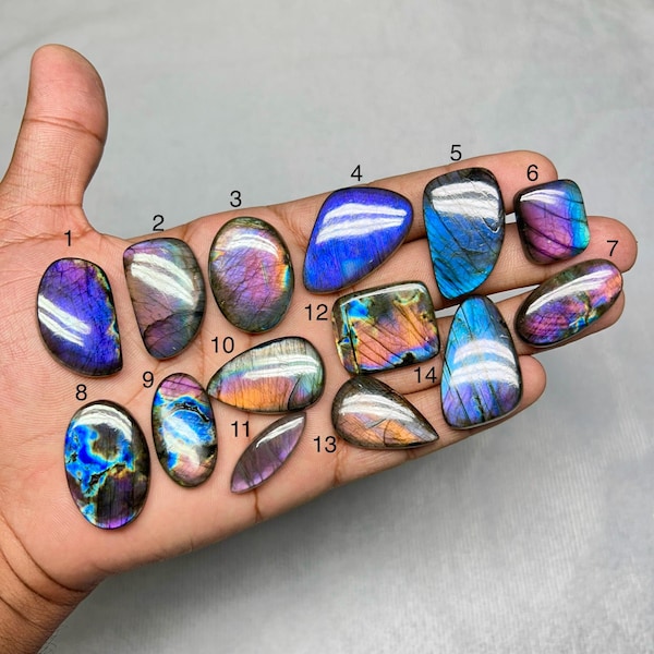 Piedra preciosa de labradorita al por mayor, cabujón natural, piedra suelta, labradorita multicolor, para usar en joyería.