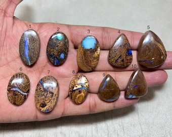 Natural Boulder Opal Cabochon – Handmade Jewelry Stone, Australian Opal Gemstone for Ring Pendant