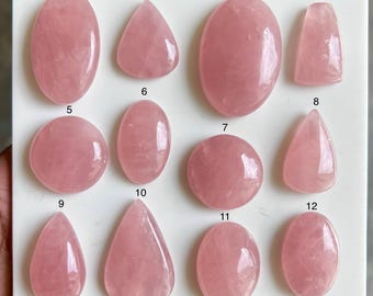 Cabujón de cuarzo rosa, un cabujón de cuarzo rosa de alta calidad para la fabricación de joyas - Joyería de cuarzo rosa - Cabujón