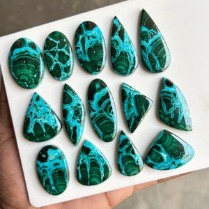 Chrysocolla Malachite Stone | Natural Healing Crystal | Calming Heart Chakra Gem | Raw/Gemstone Gift | Blue Green Crystal for Energy Balance Bild 3